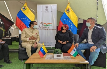 Amb. Abhishek Singh and senior Embassy officials were invited for a meeting with Vice Tourism Minister H.E. Leticia Gomez in Caracas. They discussed how to promote tourism between India and Venezuela